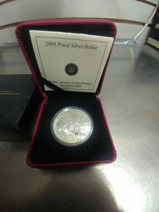 2008 Proof Silver Dollar Royal Canadian Echos Of History Quebec City Anniversary