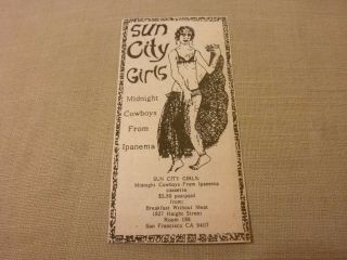 Sun City Girls Clipping Print Ad 1986 Breakfast Without Meat Midnight Cowboys