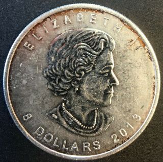 Canada - Silver 8 Dollar Coin - 1 1/2 Oz.  - 2013 - UNC 2