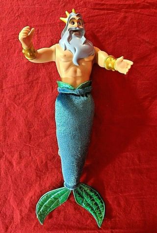 Disney Store The Little Mermaid King Triton Plush & Vinyl 13 " Doll Ariels Father