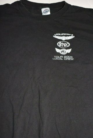 Journey Styx Reo Speedwagon 2003 Tour Local Crew T Shirt 2xl Xxl Vintage