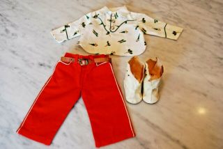 Vintage Terri Lee Doll Clothing JERRI LEE RIDING COSTUME SHIRT PANTS BOOTS BELT 3