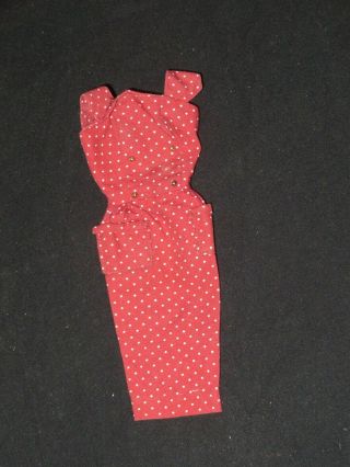 Vintage Barbie Doll 1962 Pak Polka Dot Red Rust Dress (v130)