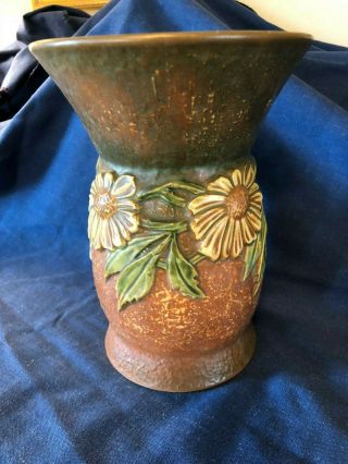 Roseville Art Pottery Vase Dahlrose (arts And Crafts - Rare)