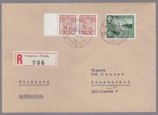 Italy Local Issues Campione 1947 Cover Mixed Franking Arms,  View / N4915