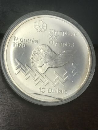 1976 Canada Rcm 10 Dollar Silver 1976 Montreal Olympic Games Silver Coin L87