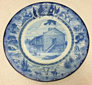 Texas Centennial Plate 1836 - 1936 " Old Stone Fort At Nacogdoches " 9 1/2 "