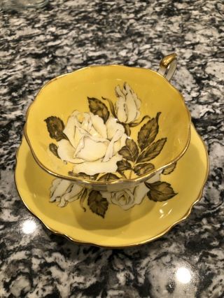 Paragon Yellow Floating Rose Cup & Saucer