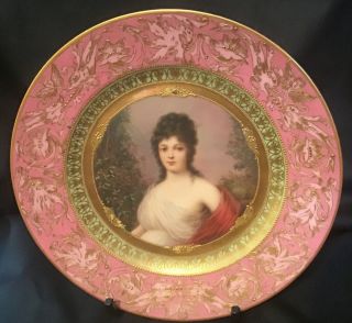 Vintage Portrait Cabinet Plate,  ‘ French Beauty’,  Royal Vienna Of Austria