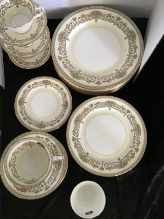 36 Ps Set Aynsley Fine English Bone China Henley Cups,  Saucers,  Dinner & Salad