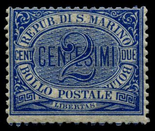 San Marino 1894.  2c Blue Sc 2 Mlh