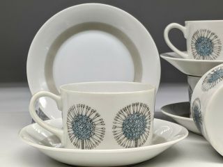 4 Arabia Finland Cup And Saucer By Esteri Tomula 1950s Mid Century Scandinavia