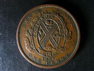 Lc - 9d2 One Penny Token Deux Sous 1837 Bas Canada Bank Of Montreal Breton 521
