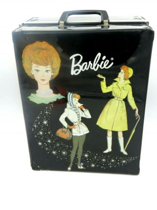 Vintage Mattel Barbie Doll Black Storage Case Box