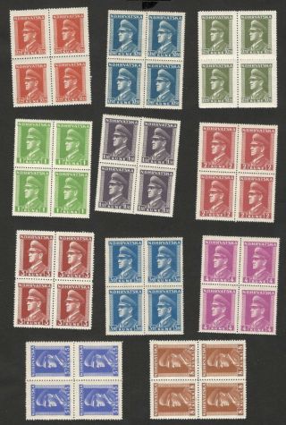 Croatia - Ndh - Mnh Block Of 4 Stamps - Definitive - Ante Pavelic - 1943/1944.