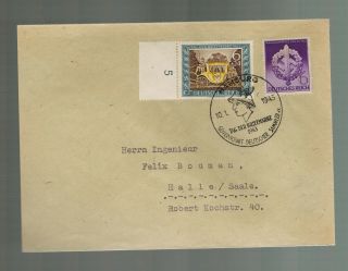 1943 Hamburg Germany Cover Stamp Day Cover To Halle