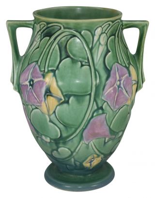 Roseville Pottery Morning Glory Green Vase 729 - 9