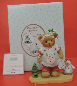 Signed Cherished Teddies Opal Girl With Snow Woman Figurine 4023742