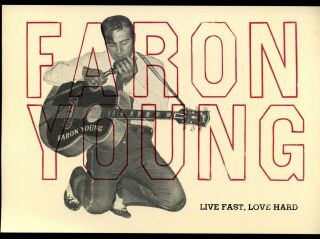 Faron Young " Live Fast,  Love Hard " Vintage Promo Card Country Music Foundation