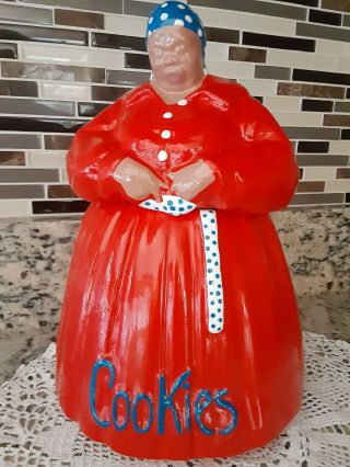 Vintage Mccoy Mammy Cookie Jar Flipped Red White & Blue