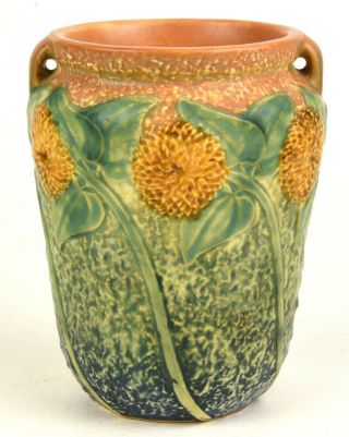 Roseville Pottery Sunflower 6 " Tall Vase