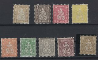 Switzerland,  Helvetia,  Stamps,  1881,  Mi.  36 - 44