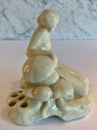 Rookwood Pottery Cream Nude Flower Frog With Mushrooms 1916 2281 6 1/4 "