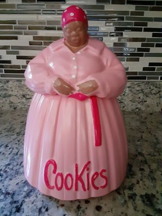 Vintage Mccoy Mammy Cookie Jar Flipped Pretty In Pink