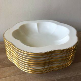 Set Of 10 Lenox Tiffany & Co Oyster Plates Gold Rim