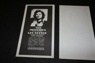 Van Morrison Leo Kottke Orig.  Vintage 1973 Concert Handbill Pittsburgh Pa