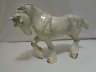 Beswick England Wow Dapple Grey Glossy Shire Drafter Horse Porcelain 1975 - 1982