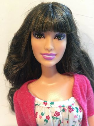 Barbie Doll Raquelle,  Redressed,  Pretty Flower Dress And Sweater,  Cute