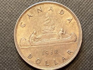 1938 Canada Silver 1 One Dollar Coin Graffiti George Vi Key Date