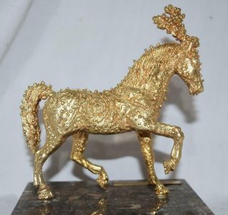 Sascha Brastoff Metal Horse Figurine California Gold Plated Mid Century