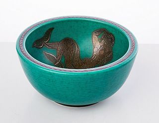 Vintage Wilhelm Kåge/kaage,  Gustavsberg,  Argenta Art Deco Bowl Decorated Maremai