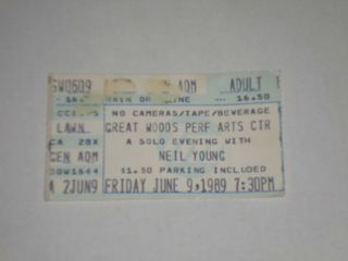 Neil Young Concert Ticket Stub - 1989 - Freedom Tour - Great Woods - Ma