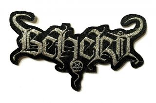 Beherit - Silver Logo - Die Cut Woven Patch Iron/sew On Aufnäher Black Metal