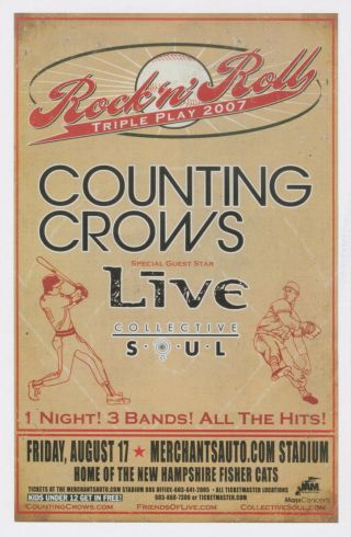 The Counting Crows - Collective Soul - Live 2007 Usa Tour Flyer Concert Handbill