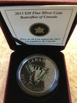 2013 Canada $20 Butterflies Of Canada Tiger Swallowtail Colorized