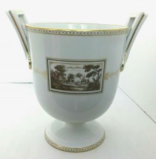 Richard Ginori Italy “fiesole” Handled Cachepot Urn Vase Large 24kt Gold
