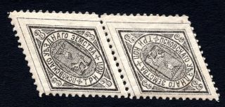 Russia Zemstvo Pskov 1886 Pair Stamps Solov 10 Tete - Beche Mh Cv=80$