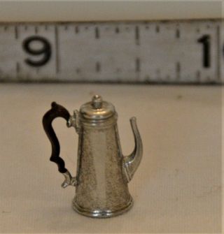 Williamsburg Steiff Pewter With Wood Handle Miniature Coffee Pot 1:12