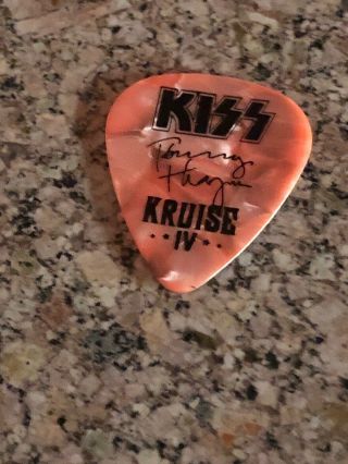 KISS Kruise IV 4 Guitar Pick Tommy Thayer Pearl Orange Signed Makeup Spaceman 2