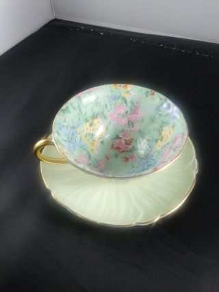 Rare Shelley Melody Chintz Oleander Tea Cup And Saucer