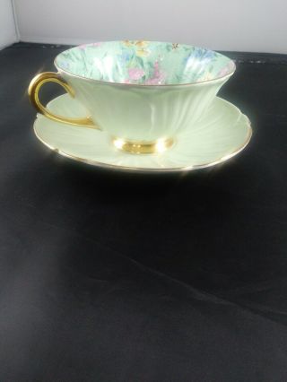 Rare Shelley Melody Chintz Oleander Tea Cup and Saucer 2