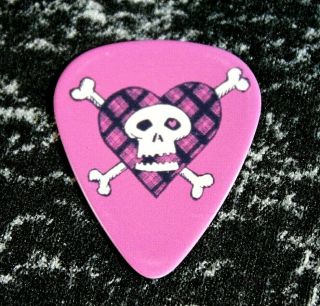 Avril Lavigne // 2008 Tour Guitar Pick // Pink/black Skull Cross Bones Heart