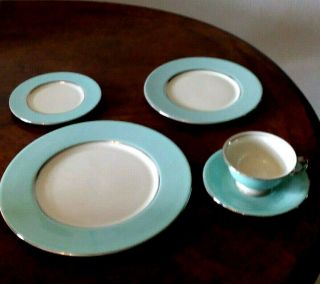 All - - 3 Castleton Turquoise 5 - Piece China Place Settings - - All Mint/unused