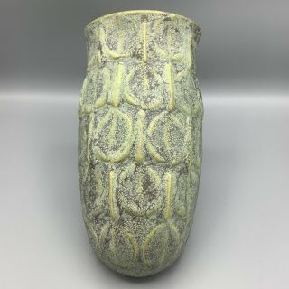 Jemerick Signed Grueby Style Arts & Crafts Leaf Pocket Pottery Wall Vase Vessel