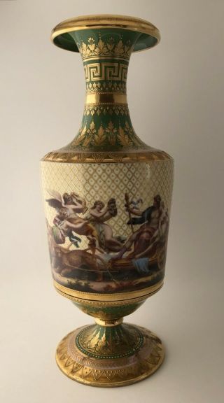 Royal Vienna Porcelain Urn Vase “triumph Of Bacchus And Ariadne” Hand Painted