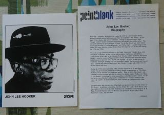 John Lee Hooker 8x10 B&w Promo Photo & Press Release 1997